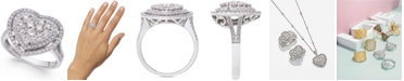EFFY Collection EFFY&reg; Pav&eacute; Classica Diamond Heart Ring (1-1/8 ct. t.w.) in 14k White Gold